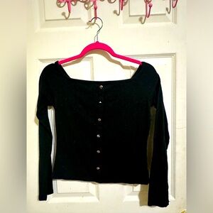 Off shoulder long sleeve top